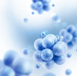 水分子结构蓝色水分子高清图片