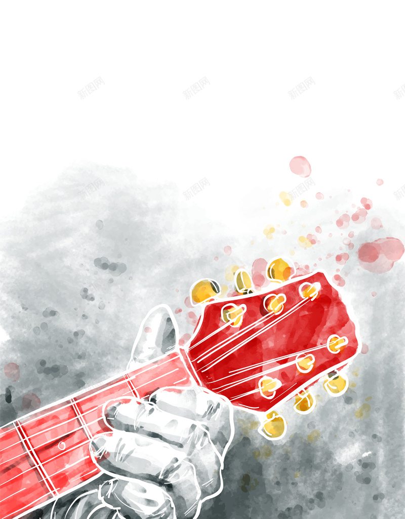 卡通手绘吉他音乐节海报背景矢量图eps设计背景_88icon https://88icon.com 卡通 吉他 手绘 水彩 海报 素材 背景 音乐节 矢量图