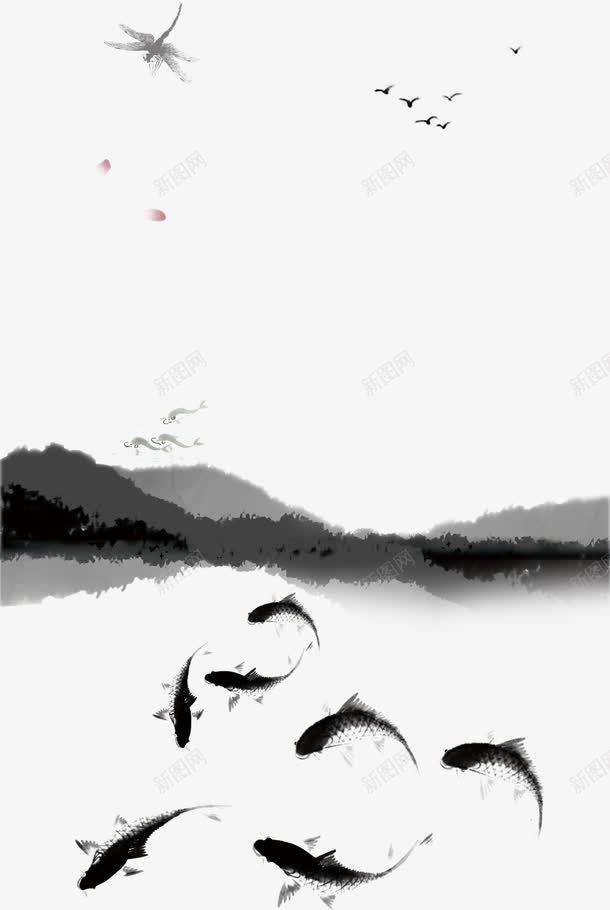 水墨画png免抠素材_88icon https://88icon.com 中国风 大雁 水墨 水墨山水 水墨画 水墨画元素 蜻蜓