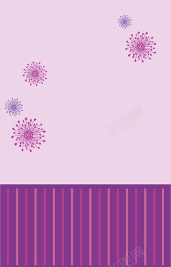 紫色花朵和线条背景矢量图背景