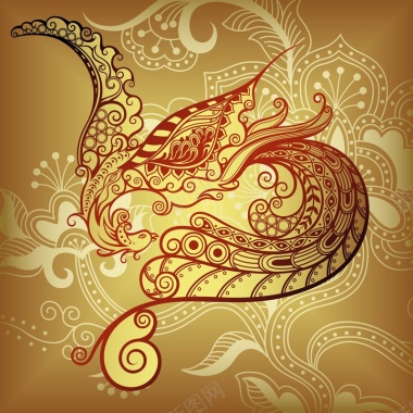 中国风凤凰花纹底纹背景模板背景