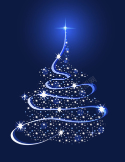 闪亮的圣诞树圣诞节圣诞树装饰闪亮群星矢量图高清图片