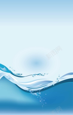 海蓝色水面上奔腾的水花背景矢量图背景