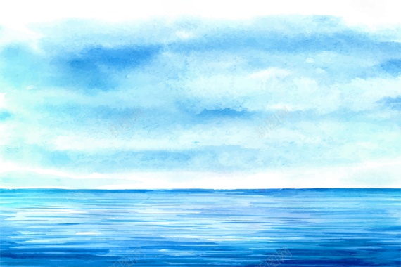 蓝色海面风景背景矢量图背景