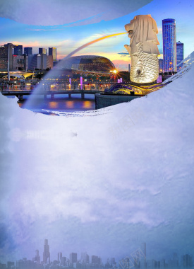 新马泰旅游海报背景背景