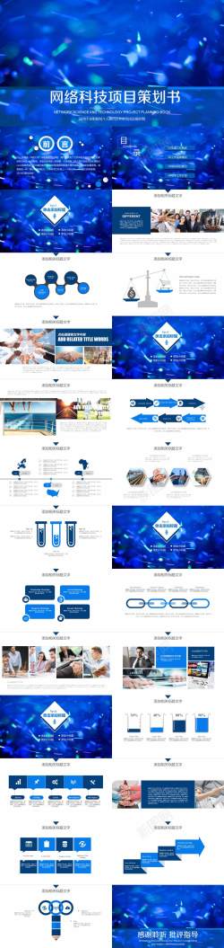 设计蓝色网络科技项目策划书模板