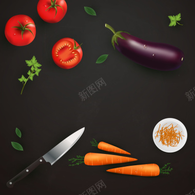 蔬菜海报矢量图背景
