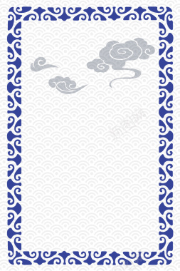 矢量古典青花瓷花纹背景背景