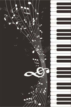 创意音乐会钢琴海报矢量背景模板海报