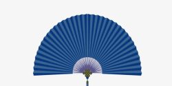 蓝色折扇中国风蓝色折扇高清图片
