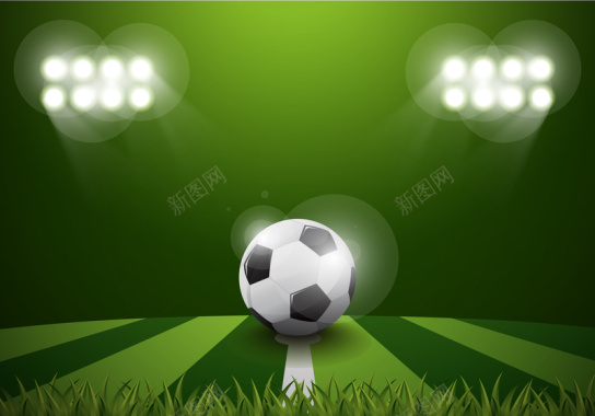 绿色背景足球运动会平面广告矢量图背景