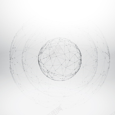 简约线性球体网络科技海报背景