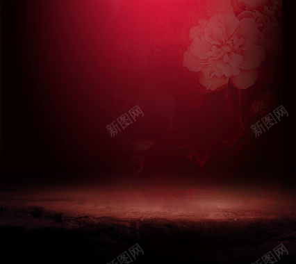 暗红花朵底纹背景元素背景