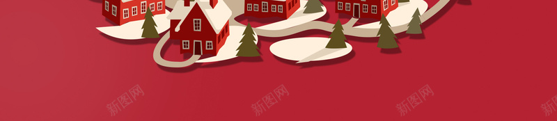 红色喜庆圣诞节背景psd设计背景_88icon https://88icon.com 喜庆 圣诞树 圣诞节 房子 红色 铃铛 雪花