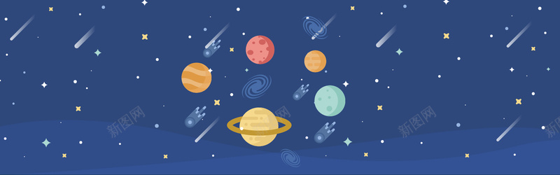 扁平星空AI矢量bannerai设计背景_88icon https://88icon.com AI矢量 banner设计 不规则图形 外空 扁平化 星球 星空 科技 蓝色 矢量图