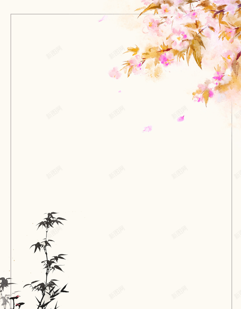 彩色水墨鲜花植物中国风psd设计背景_88icon https://88icon.com 中国风 国画培训 彩色 彩色水墨 水墨 水墨植物 水彩 水彩鲜花 艺术展板