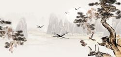 山水画模中国风背景高清图片