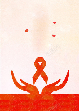 温暖双手手绘世界艾滋病日公益广告背景