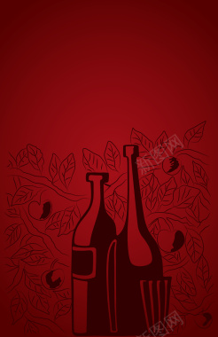 红酒插画海报背景矢量图背景