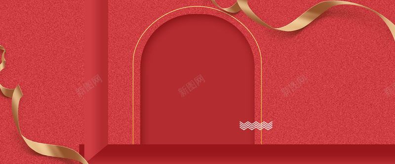 新年年货节简约红色背景背景