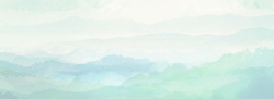 春天中国风中国风雨水山脉水彩渲染蓝色banner高清图片
