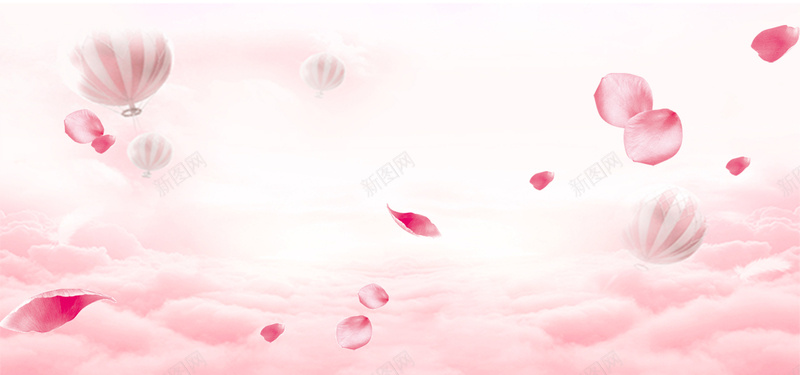 浪漫情人节粉色花瓣海报背景背景