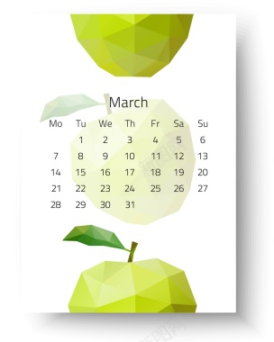 日历2017年3月挂历日期时间水果矢量图背景
