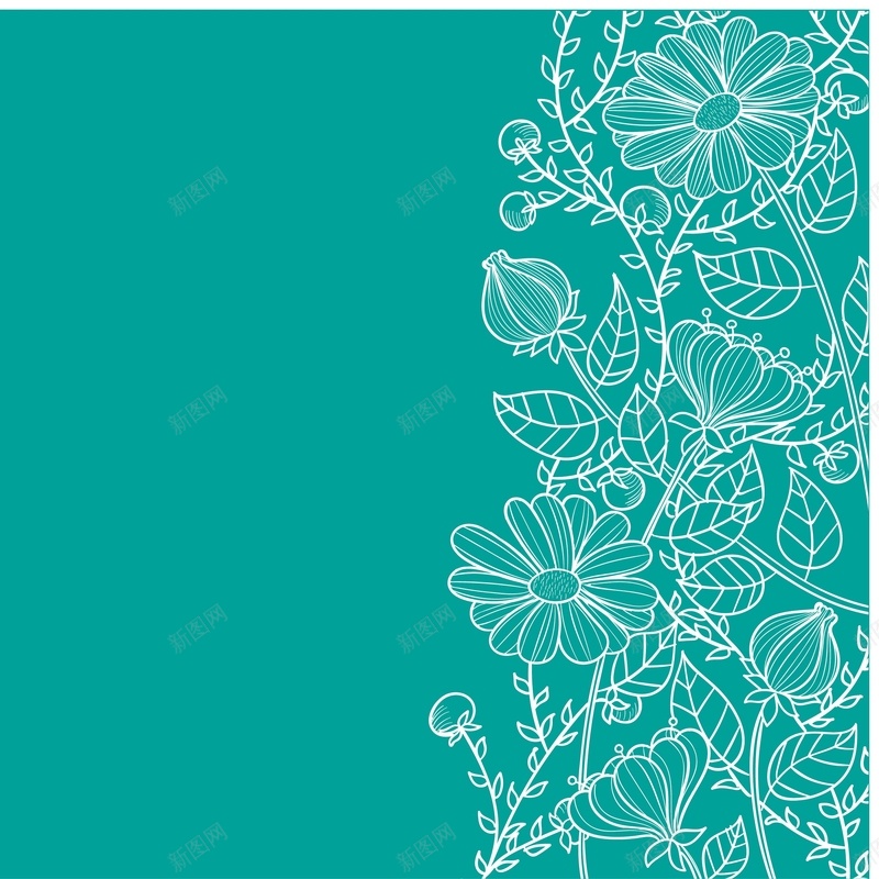 天蓝色手绘花背景矢量ai设计背景_88icon https://88icon.com AI 天蓝色海报背景 手 手绘 手绘图 背景 花 花卉画 花的背景 青色 矢量图
