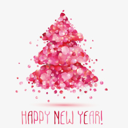 粉色圣诞树美丽树木装饰花瓣矢量图高清图片