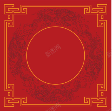 红色中式古典背景矢量图背景