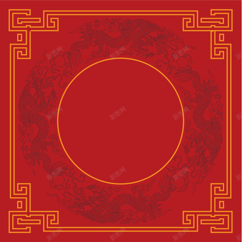 红色中式古典背景矢量图ai设计背景_88icon https://88icon.com 中国古典 古典花纹 背景 节日背景 边框 矢量图
