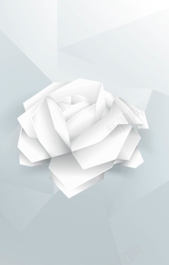 白色折纸玫瑰花背景矢量图背景