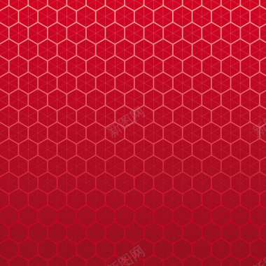 简约红色六边形格子背景背景
