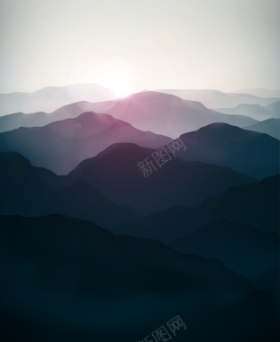 大气山脉风景平面广告矢量图摄影图片