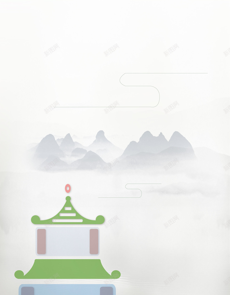 矢量扁平化中国风建筑风景背景ai设计背景_88icon https://88icon.com 中国风 亭台楼阁 古典建筑 古风 建筑 扁平化 手绘 海报 淡彩 淡色 红日 线描 背景 质感 风景 矢量图