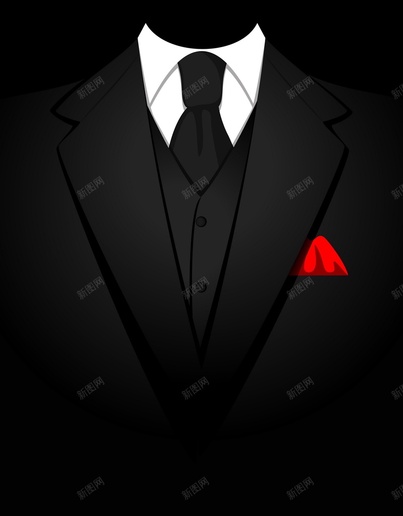 男士西装矢量图ai设计背景_88icon https://88icon.com 男士 男装 西服 西装 黑色 矢量图