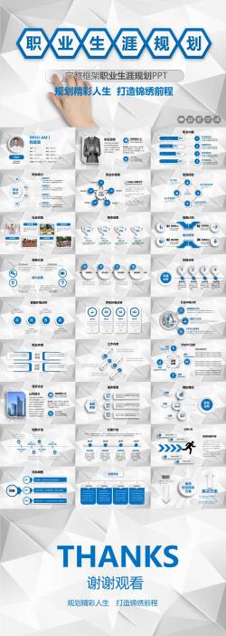 简约包装蓝色简约职业生涯规划PPT