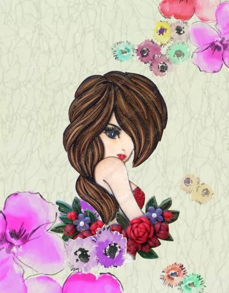 个性女生头像衍纸女性产品推广背景cdr设计背景_88icon https://88icon.com 个性 化妆品 头像 女性产品推广 女生 彩色花朵 素色 背景素材 衍纸