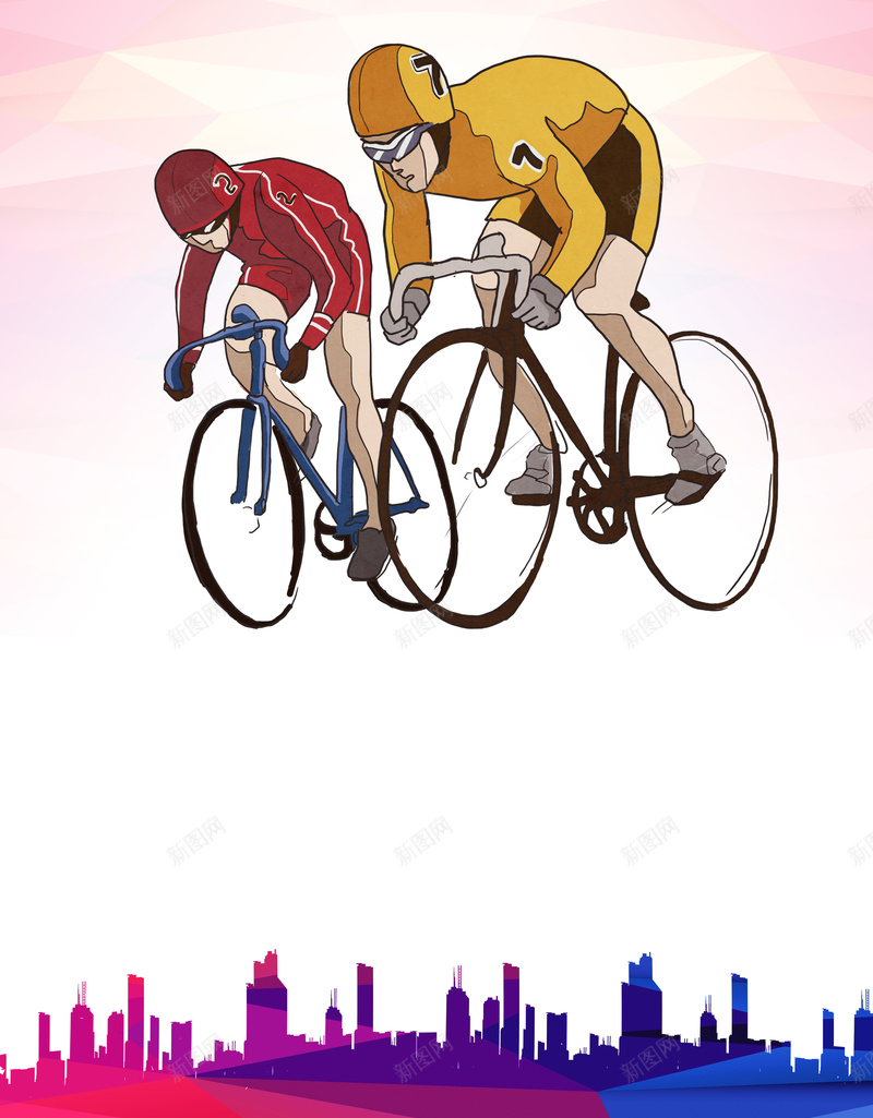 彩色绚丽自行车赛车海报背景psd设计背景_88icon https://88icon.com 单车剪影 城市剪影 彩色 海报 素材 绚丽 背景 自行车 赛车 骑车