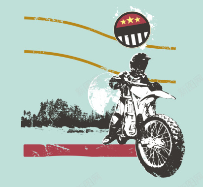 摩托车广告海报矢量图背景