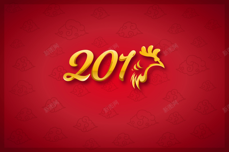 红色金鸡2017新年背景矢量图ai设计背景_88icon https://88icon.com 2017 喜庆 年会活动 庆祝 新年快乐 新年贺岁 海报 狂欢 红色 背景 贺卡 金鸡 鸡年背景 矢量图