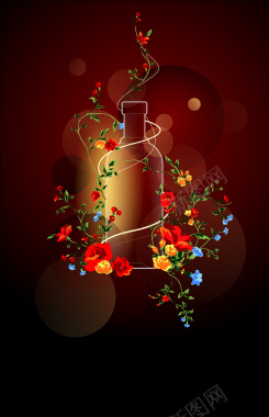 花纹瓶子海报背景背景