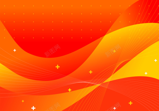 彩色潮流橙色抽象动感背景矢量背景