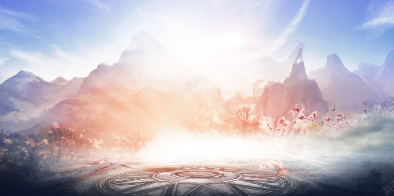 中国风仙境背景jpg设计背景_88icon https://88icon.com 中国风 仙境 意境 背景