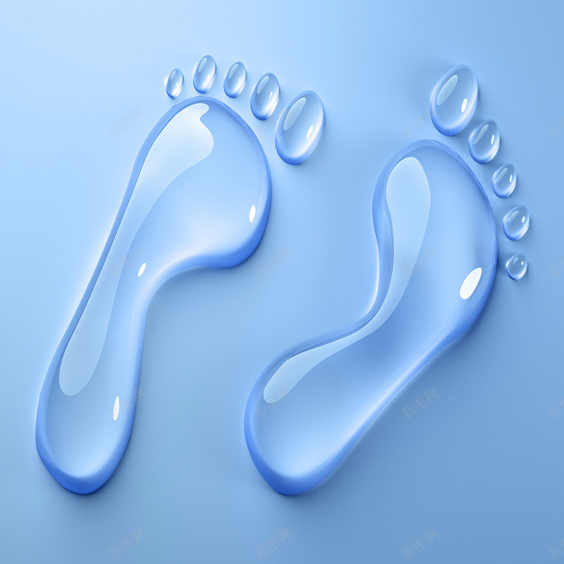 脚印形水滴蓝色背景jpg设计背景_88icon https://88icon.com 主图 水滴 纹理 脚印 蓝色 质感