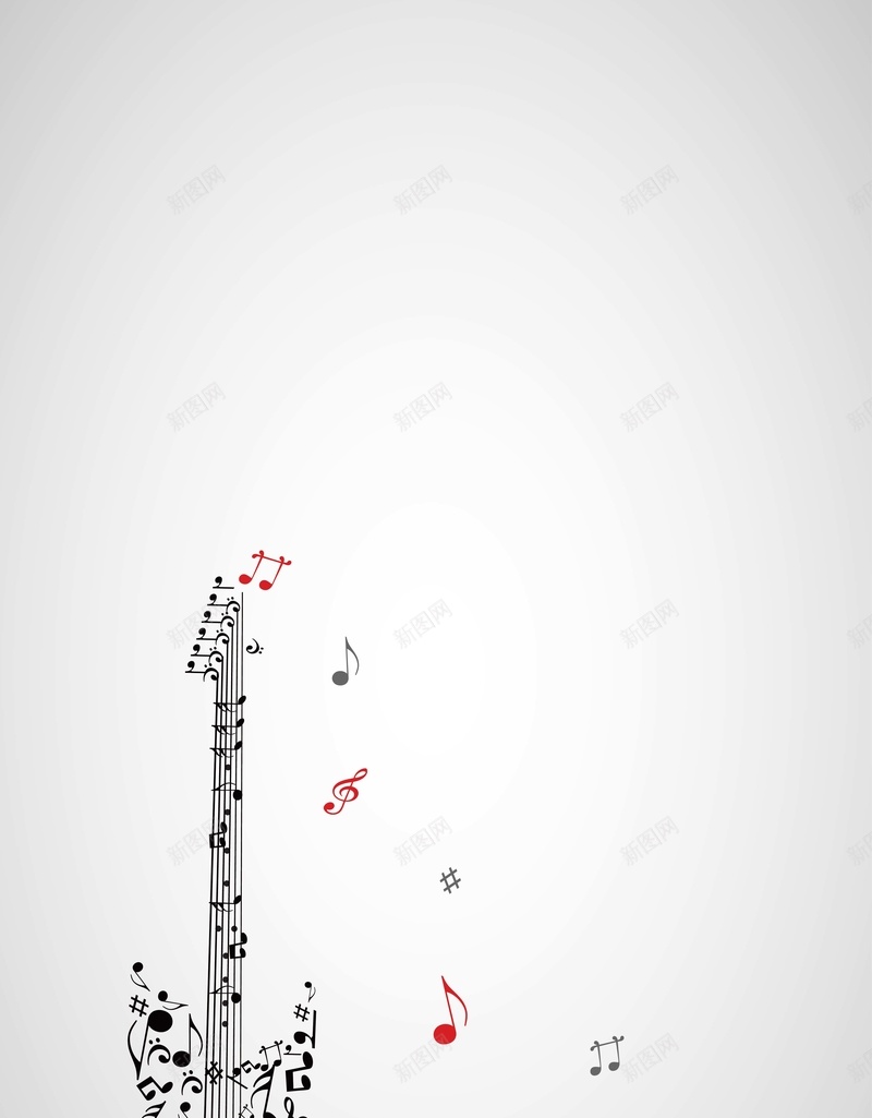 吉他弹出的音符背景矢量图ai设计背景_88icon https://88icon.com AI 吉他 新图网 欣喜 海报 灰色 矢量素材 简约 背景 音符 高清背景设计图 矢量图