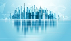 冰面冰雕城市建筑风景背景矢量图高清图片