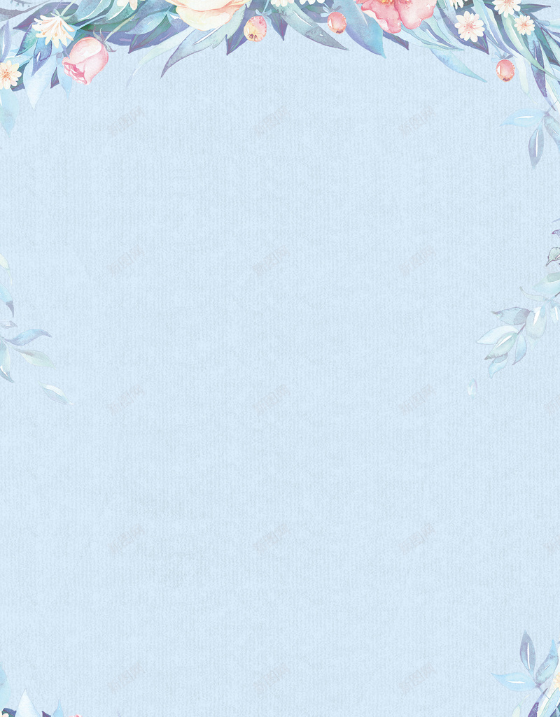 浅蓝色手绘女装花卉背景jpg设计背景_88icon https://88icon.com 女装 手绘 文艺 浅蓝色 清新 纹理 花卉背景 花朵 质感 边框