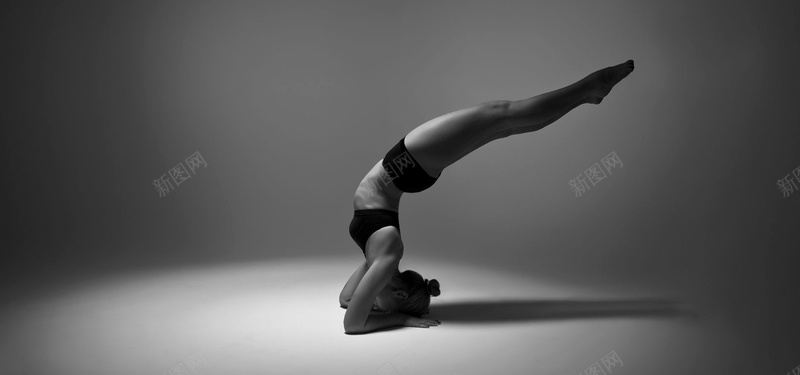 瑜伽健身运动黑色简约背景背景