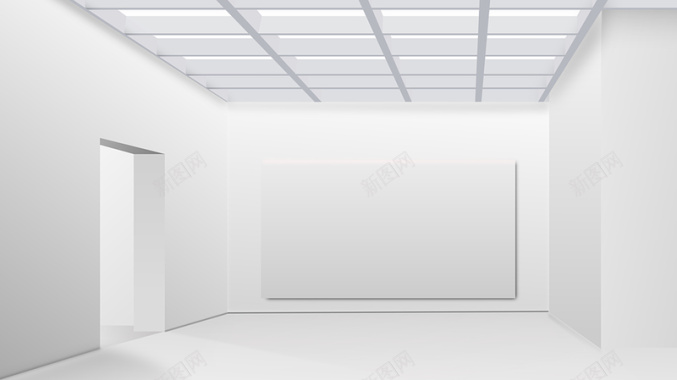 白色清雅室内结构立体背景背景